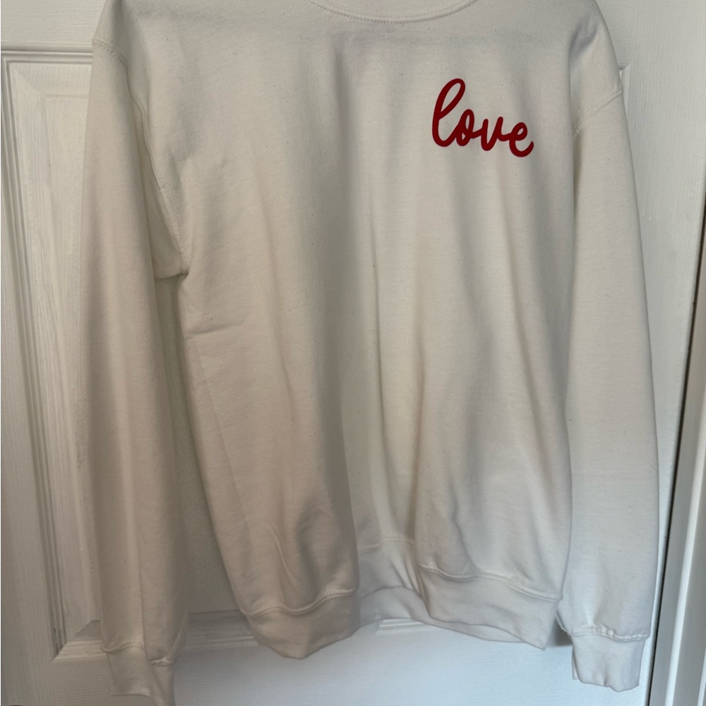 Gildan White Heavy Blend Love Sweatshirt